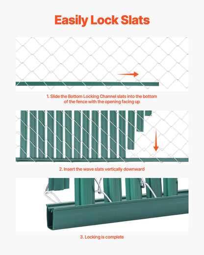 Chain Link Fence Privacy Slats Double Wall with Wings for 4' High Fence