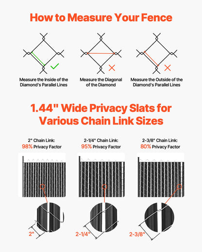 Chain Link Fence Privacy Slats Double Wall with Wings for 8' High Fence