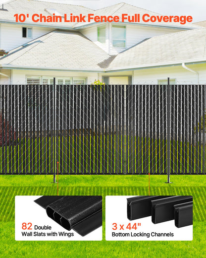 Chain Link Fence Privacy Slats Double Wall with Wings for 8' High Fence