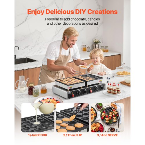 50 st Mini Holländsk Pannkaksjärn Kommersiell Dorayaki Bakare Non-stick 1800W
