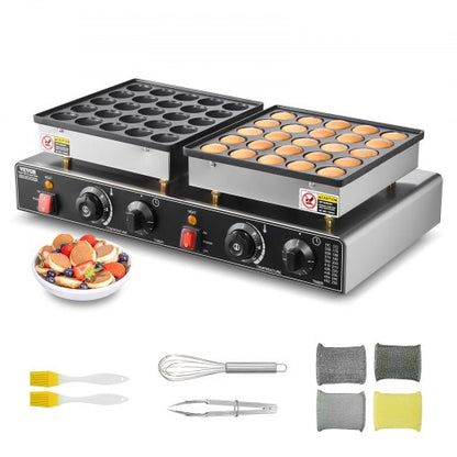 50 st Mini Holländsk Pannkaksjärn Kommersiell Dorayaki Bakare Non-stick 1800W