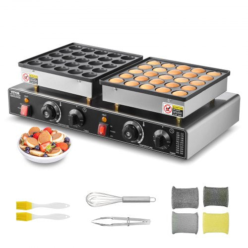50 st Mini Holländsk Pannkaksjärn Kommersiell Dorayaki Bakare Non-stick 1800W