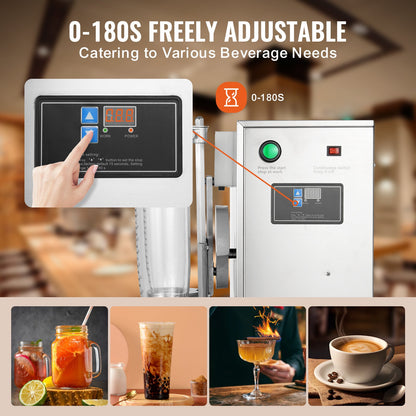 Milkshake Maker Machine 120W Elektrisk Milk Tea Shaker Rostfritt stål Kommersiell