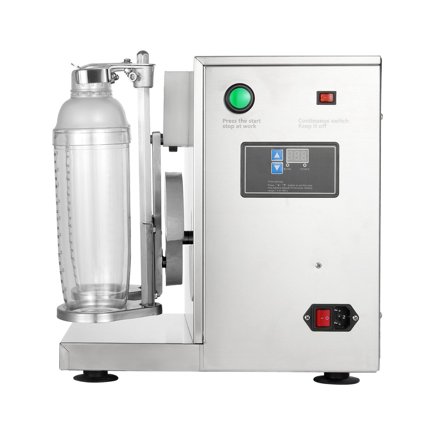 Milkshake Maker Machine 120W Elektrisk Milk Tea Shaker Rostfritt stål Kommersiell