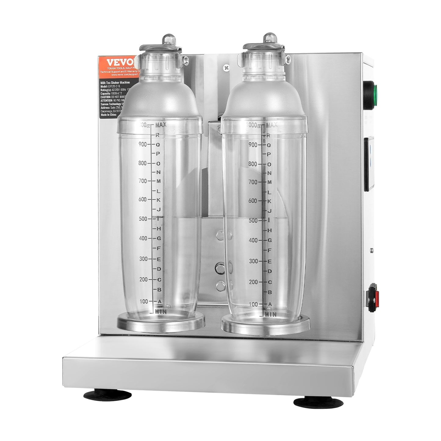 Milkshake Maker Machine 120W Elektrisk Milk Tea Shaker Rostfritt stål Kommersiell