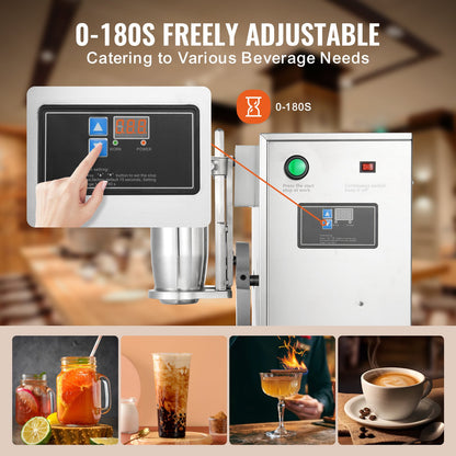 Milkshake Maker Machine 120W Elektrisk Milk Tea Shaker Rostfritt stål Kommersiell