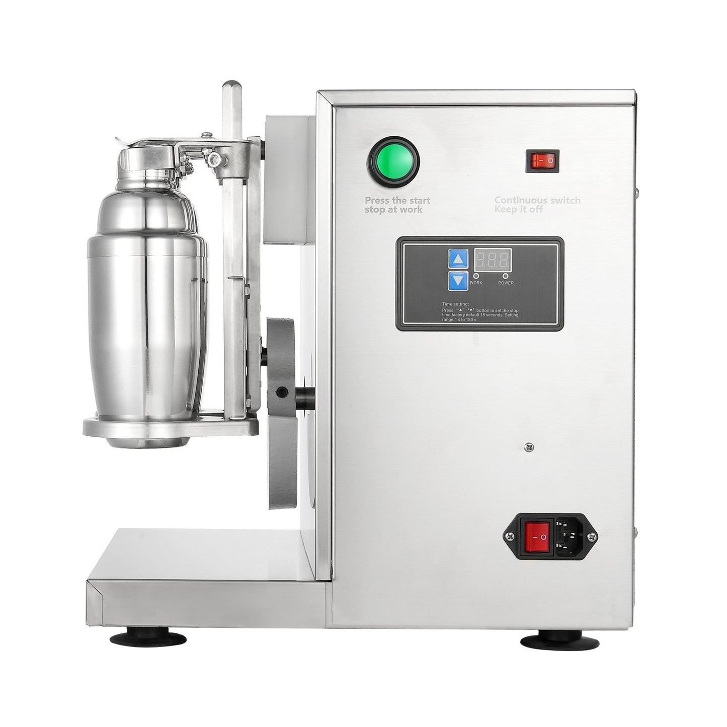 Milkshake Maker Machine 120W Elektrisk Milk Tea Shaker Rostfritt stål Kommersiell