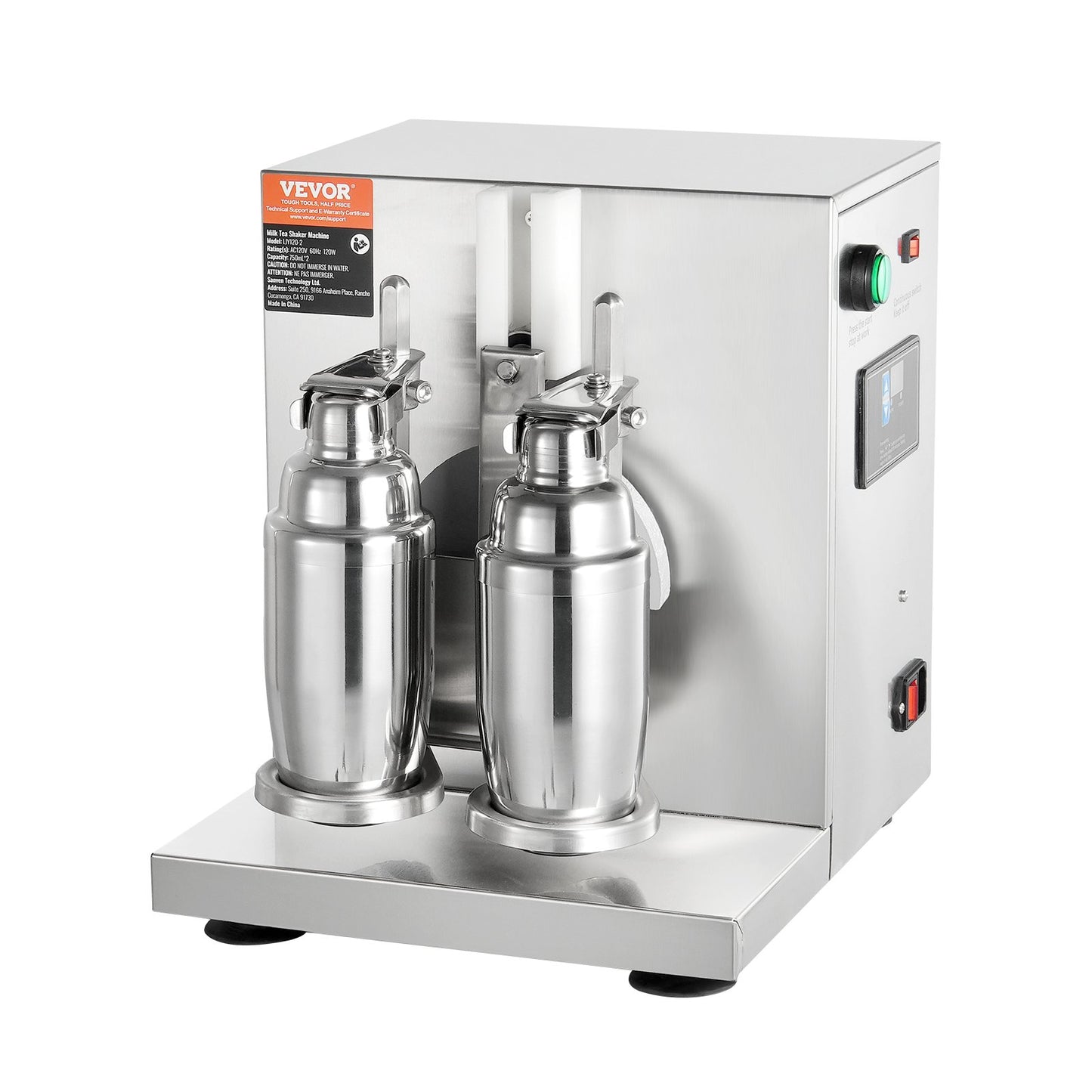Milkshake Maker Machine 120W Elektrisk Milk Tea Shaker Rostfritt stål Kommersiell