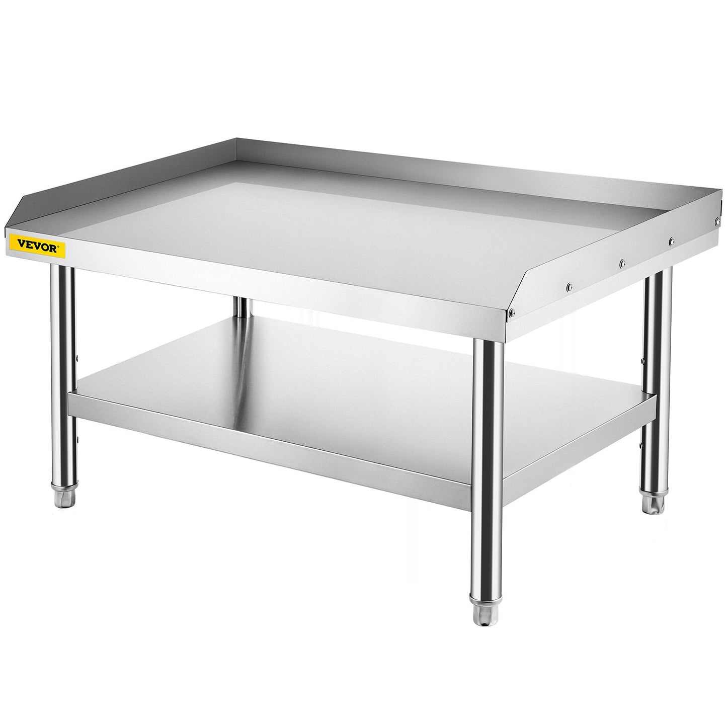 Grillställ i rostfritt stål, 48 x 30 x 24 tum rostfritt bord, Grillbord med justerbar förvaringshylla, Utrustningsställ Grillbord för hotell, hem, restaurangkök