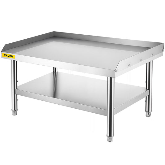 Grillställ i rostfritt stål, 48 x 30 x 24 tum rostfritt bord, Grillbord med justerbar förvaringshylla, Utrustningsställ Grillbord för hotell, hem, restaurangkök