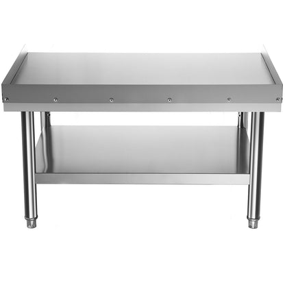 Grillställ i rostfritt stål, 48 x 30 x 24 tum rostfritt bord, Grillbord med justerbar förvaringshylla, Utrustningsställ Grillbord för hotell, hem, restaurangkök