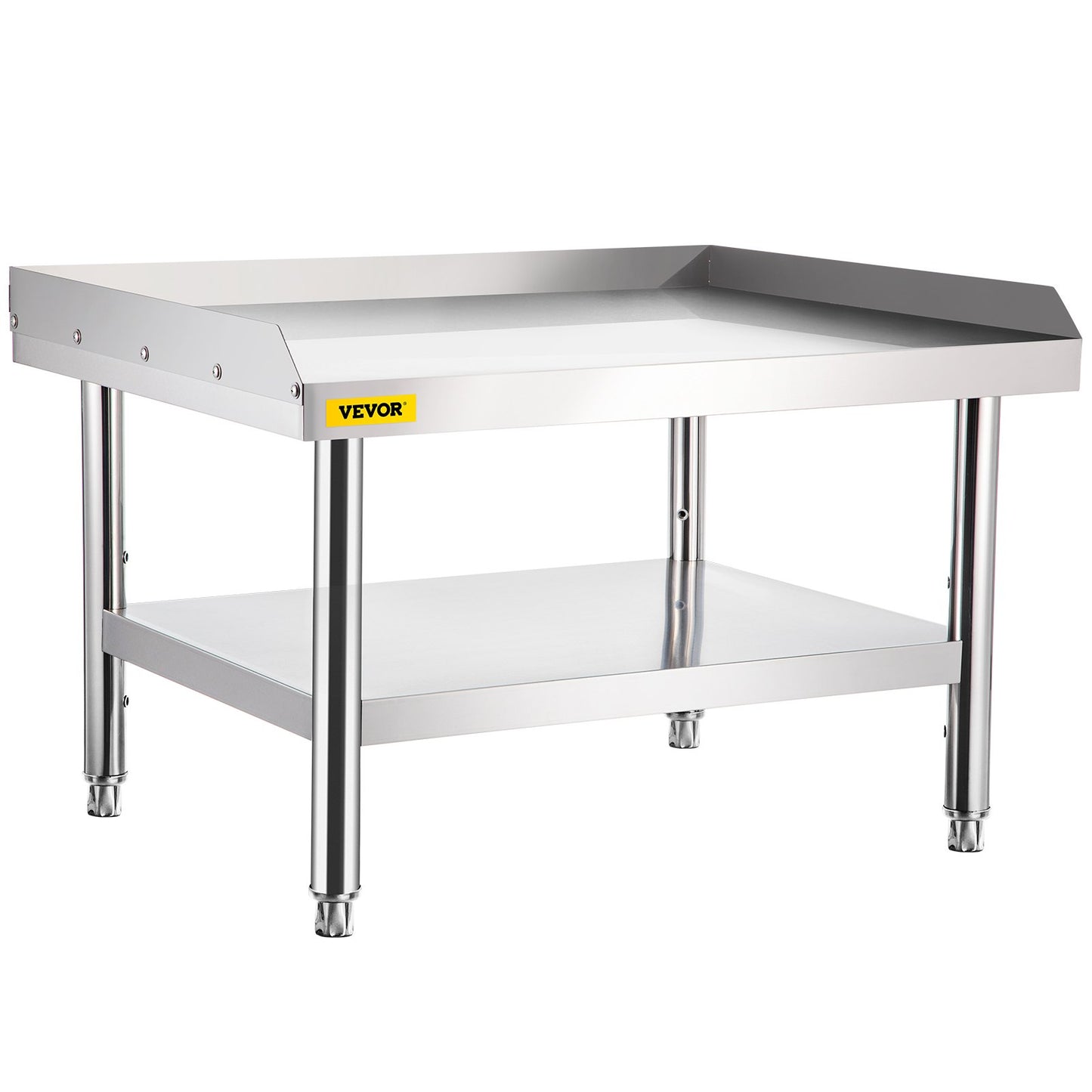 Grillställ i rostfritt stål, 48 x 30 x 24 tum rostfritt bord, Grillbord med justerbar förvaringshylla, Utrustningsställ Grillbord för hotell, hem, restaurangkök