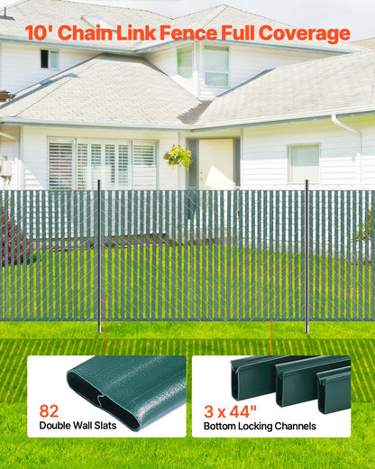 Chain Link Fence Privacy Slats Double Wall for 4' High Fence Bottom Lock