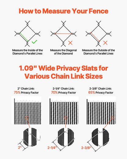 Chain Link Fence Privacy Slats Double Wall for 6' High Fence Bottom Lock