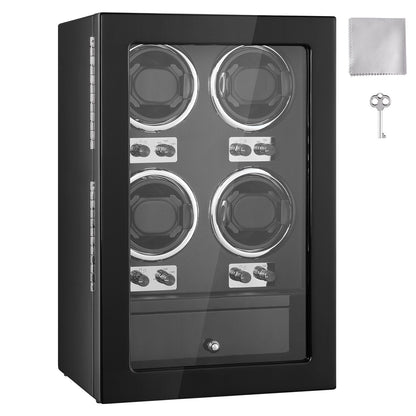 Watch Winder för 4 automatiska klockor med 4 tysta japanska Mabuchi-motorer