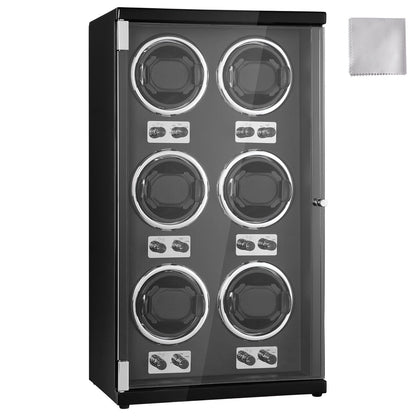 Watch Winder för 6 automatiska klockor med 6 tysta japanska Mabuchi-motorer