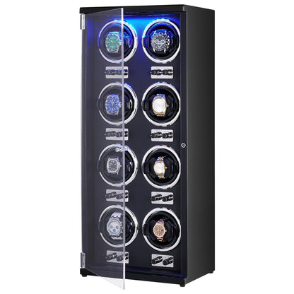 Watch Winder for 8 automatic watches with 8 silent Japanese Mabuchi motors