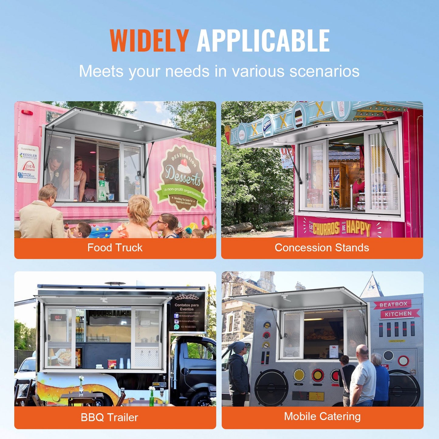 60"L x 36"W Concession Stand Serving Window Food Truck Service Awning