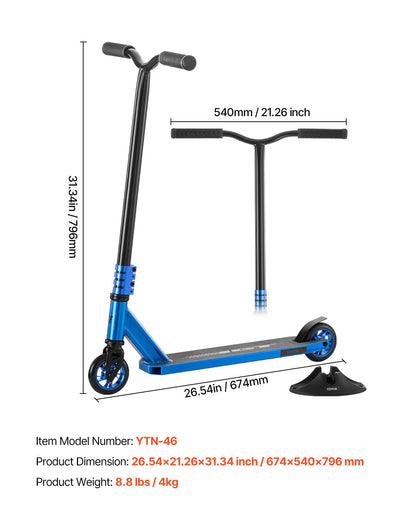 Stunt Scooter Street Trick Scooter för barn Vuxna Dubbellagersdäck