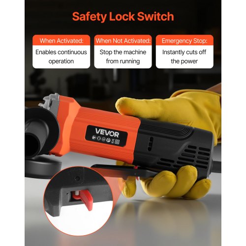 vinkelslip, 114,3 mm elektrisk slipmaskin, 4,5 ampere 12000 varv/min höghastighets sladdanslutna vinkelslipmaskiner med justerbart dammskydd för metallslipning, skärning, rostborttagning (skiva ingår ej) |  EU