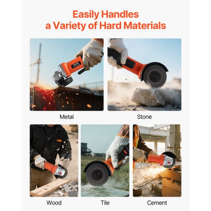 vinkelslip, 114,3 mm elektrisk slipmaskin, 4,5 ampere 12000 varv/min höghastighets sladdanslutna vinkelslipmaskiner med justerbart dammskydd för metallslipning, skärning, rostborttagning (skiva ingår ej) |  EU