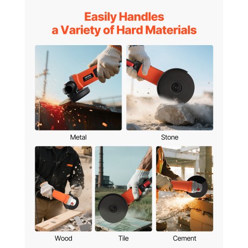 vinkelslip, 177,8 mm elektrisk slipmaskin, 8,2 ampere 8500 varv/min höghastighets sladdanslutna vinkelslipmaskiner med justerbart dammskydd för metallslipning, skärning, rostborttagning (skiva ingår ej) |  EU