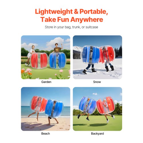 2-pack 4FT/1.2M Inflatable Bumper Balls PVC Body Sumo Zorb Ball Outdoor | EU