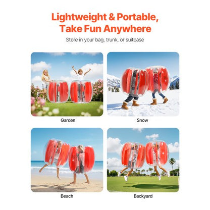 2-pack 3FT/0.9M Uppblåsbara Bumperbollar PVC Body Sumo Zorbboll Utomhus |  EU