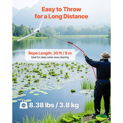 Weed trimmer for ponds and aquatic plants with a maximum cutting width of 122 cm