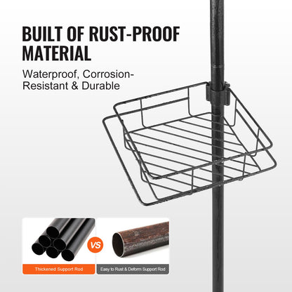 42" to 114" high shower enclosure Caddy tension rod Rustproof tension rod