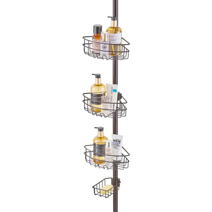 39" to 125" High Shower Corner Caddy Tension Rod Stainless Steel Tension Rod