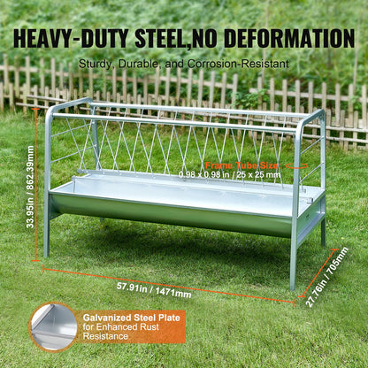 Livestock hay feeder 2 in 1 grain and hay feeder 80 liters for sheep