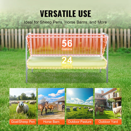 Livestock hay feeder 2 in 1 grain and hay feeder 80 liters for sheep