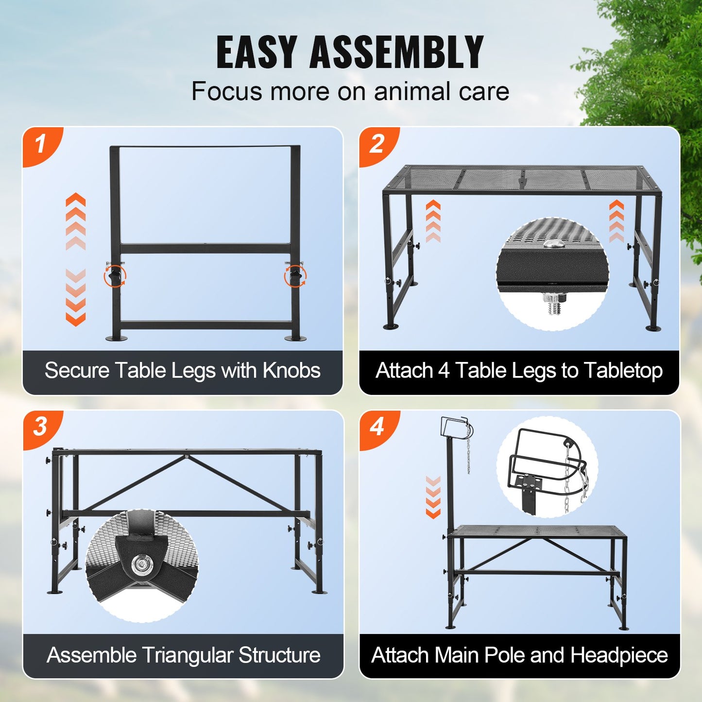 Livestock Stand Get Trim Stand 21"-33" Höjd 51x23 i Bordsskiva Svart