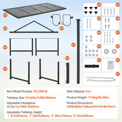Livestock Stand Get Trim Stand 21"-33" Höjd 51x23 i Bordsskiva Svart