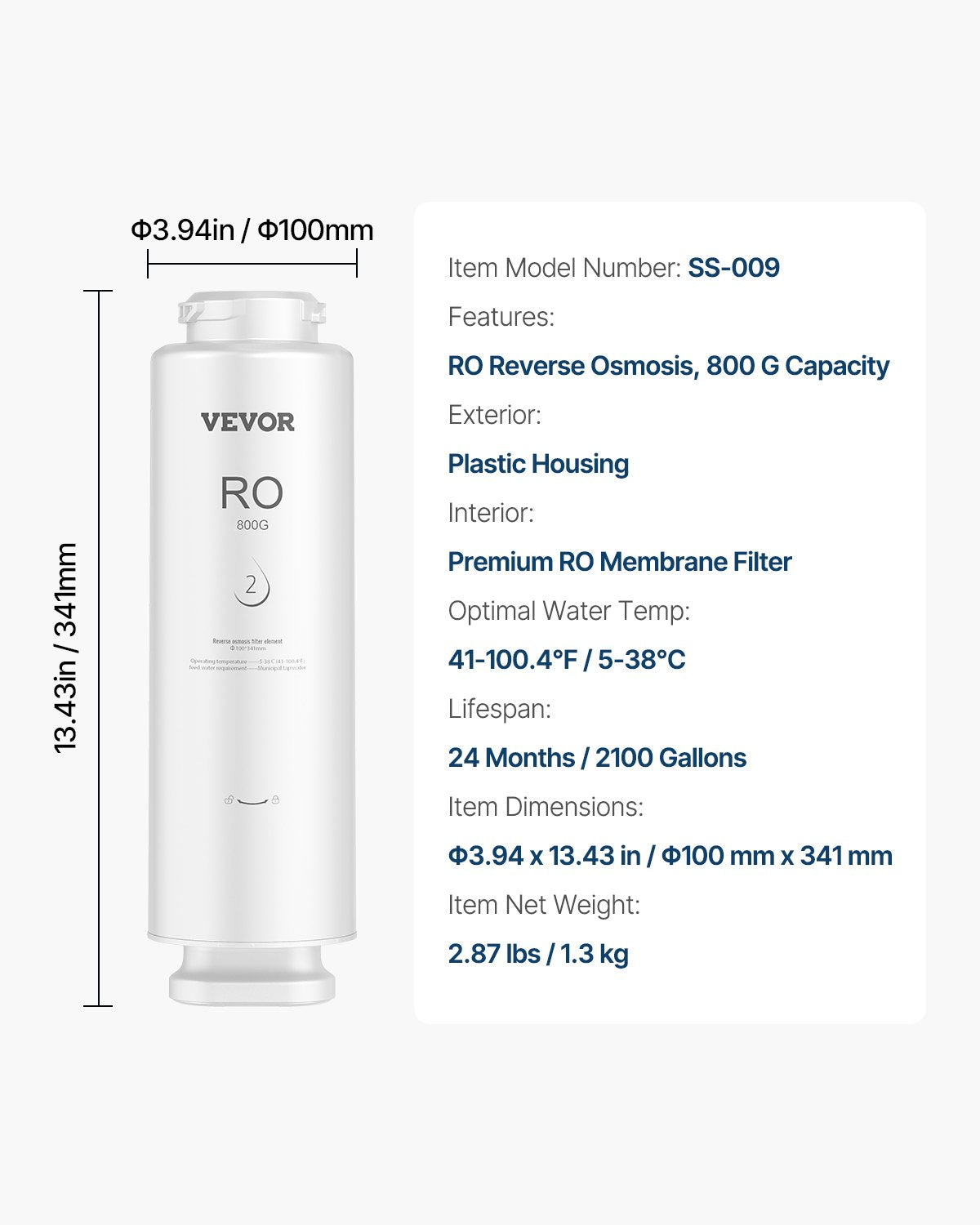 Reverse Osmosis System Replacement for SS-006 Under Sink Water Filter