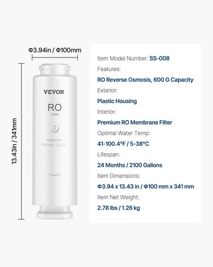 System för omvänd osmos ersättning för SS-004 Under Sink Vattenfilter