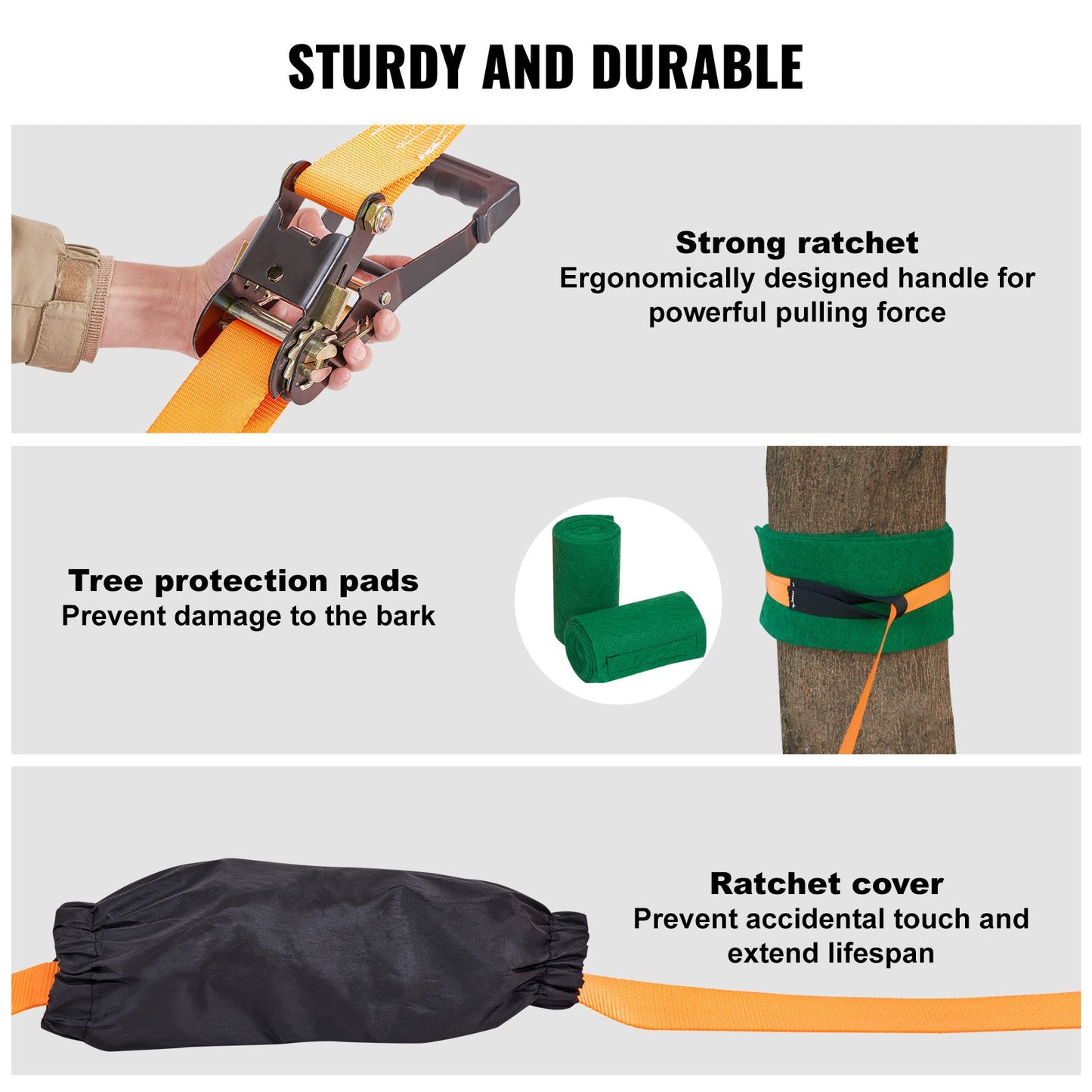 Slackline Kit with Training Rope, 60 Feet Backyard Slack Line Equipment, Easy-to-Install Tight Rope for Kids, Adults, Complete Slackline Set with Tree Guard, Arm Training, Carrying Bag and Instruction