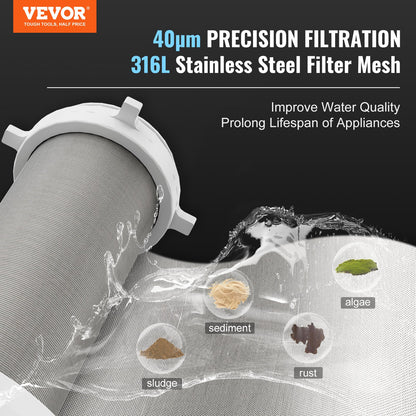 Spin Down-filter, 40 mikron helhussedimentfilter för brunnsvatten, 3/4" GM + 1" GM + 3/4" GF, 4 T/H hög flödeshastighet, för vattenfiltreringssystem i hela huset, brunnsvattensedimentfilter