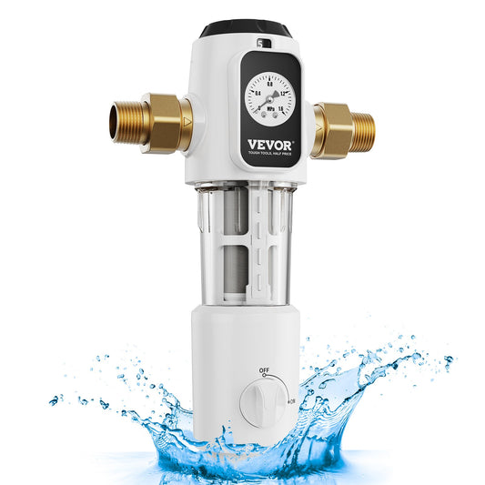 Spin Down-filter, 40 mikron helhussedimentfilter för brunnsvatten, 3/4" GM + 1" GM + 3/4" GF, 4 T/H hög flödeshastighet, för vattenfiltreringssystem i hela huset, brunnsvattensedimentfilter