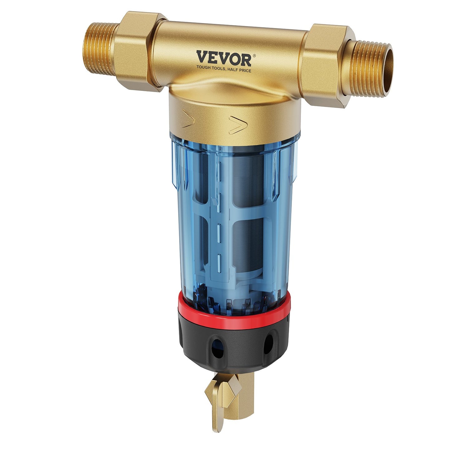 Spin Down-filter, 40 mikron helhussedimentfilter för brunnsvatten, 3/4" GM + 1" GM + 3/4" GF, 4 T/H hög flödeshastighet, för vattenfiltreringssystem i hela huset, brunnsvattensedimentfilter