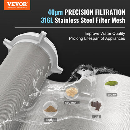 Spin Down-filter, 40 mikron helhussedimentfilter för brunnsvatten, 3/4" GM + 1" GM + 3/4" GF, 4 T/H hög flödeshastighet, för vattenfiltreringssystem i hela huset, brunnsvattensedimentfilter