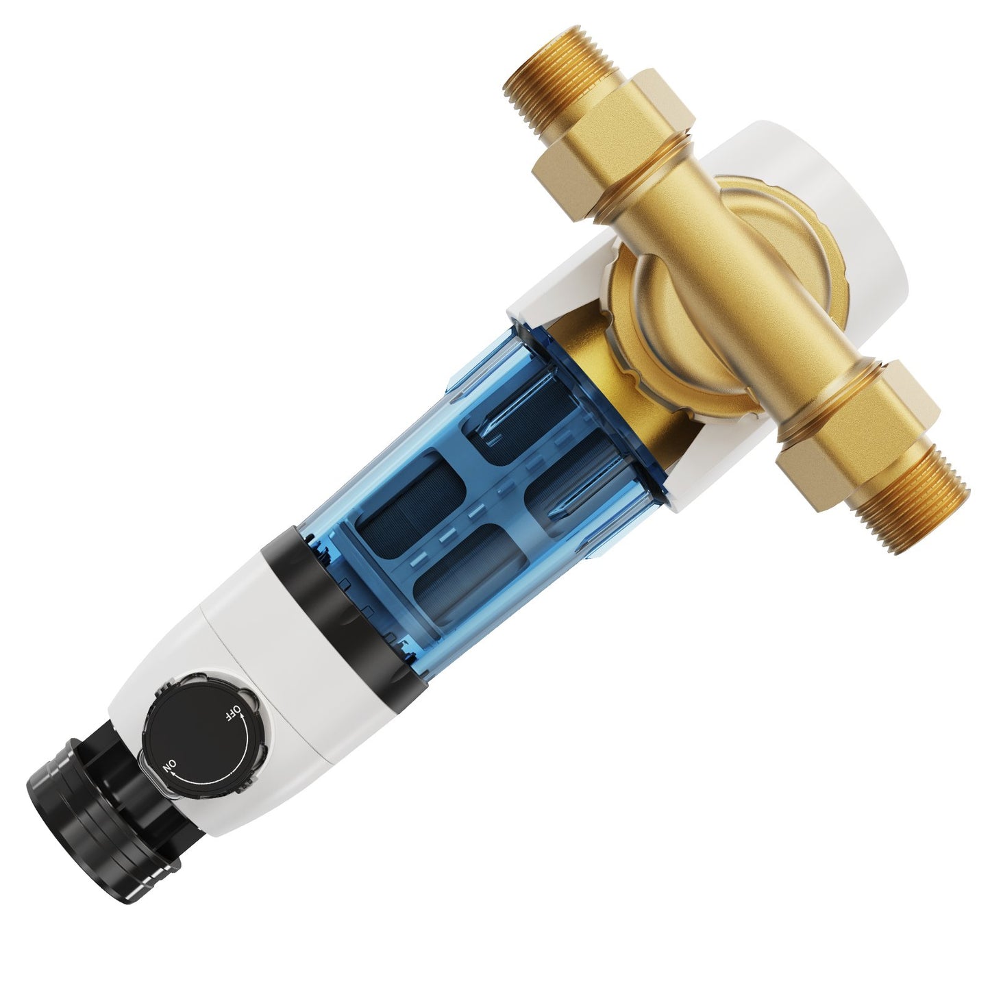 Spin Down-filter, 40 mikron helhussedimentfilter för brunnsvatten, 3/4" GM + 1" GM + 3/4" GF, 4 T/H hög flödeshastighet, för vattenfiltreringssystem i hela huset, brunnsvattensedimentfilter