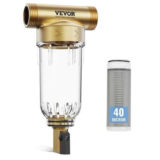 Spin Down-filter, 40 mikron helhussedimentfilter för brunnsvatten, 3/4" GF + 1" GM, 4 T/H hög flödeshastighet, för hela husets vattenfiltreringssystem, brunnsvattensedimentfilter