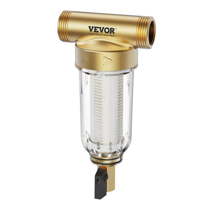 Spin Down Filter, 40 Micron + 30 Micron Fine Filtration, Whole House Sediment Filter for Well Water, 3/4" GF + 1" GM, 4 T/H High Flow Rate, for Whole House Water Filtration System