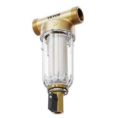 Spin Down Filter, 40 Micron + 30 Micron Fine Filtration, Whole House Sediment Filter for Well Water, 3/4" GF + 1" GM, 4 T/H High Flow Rate, for Whole House Water Filtration System