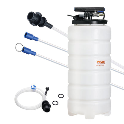 Vätskeutsug, 4 gallon (15 liter), pneumatisk/manuell oljebytare Vakuumvätskeutsug med oljesticka och sugslang, oljeutsugsbytespump för vakuumevakuering av fordonsvätskor