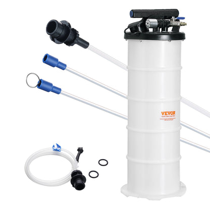 Flüssigkeitsabsauger, 1,74 Gallonen (6,5 Liter), pneumatischer/manueller Ölwechsler, Vakuum-Flüssigkeitsabsauger mit Ölmessstab und Saugschlauch, Ölabsauger-Ersatzpumpe zum Vakuumsaugen von Fahrzeugflüssigkeiten