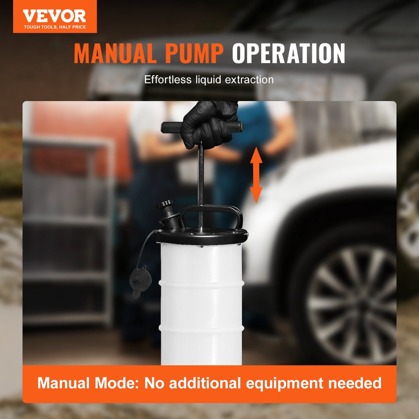 Liquid Extractor, 1.74 Gallons (6.5 Liters), Manual Hand Operated Oil Changer Vacuum Liquid Extractor with Dipstick and Hose, Oil Extraction Pump for Vacuum Evacuation of Automotive Fluids