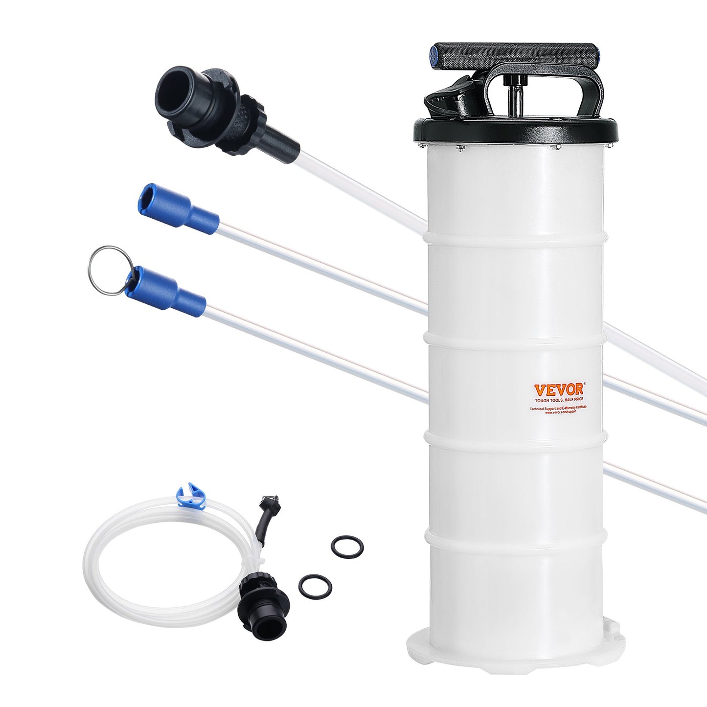Liquid Extractor, 1.74 Gallons (6.5 Liters), Manual Hand Operated Oil Changer Vacuum Liquid Extractor with Dipstick and Hose, Oil Extraction Pump for Vacuum Evacuation of Automotive Fluids